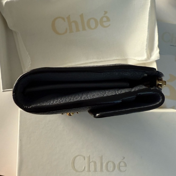 Chloe Long Wallet Leather  L Shape Zipper Turn Lock - Picture 9 of 16